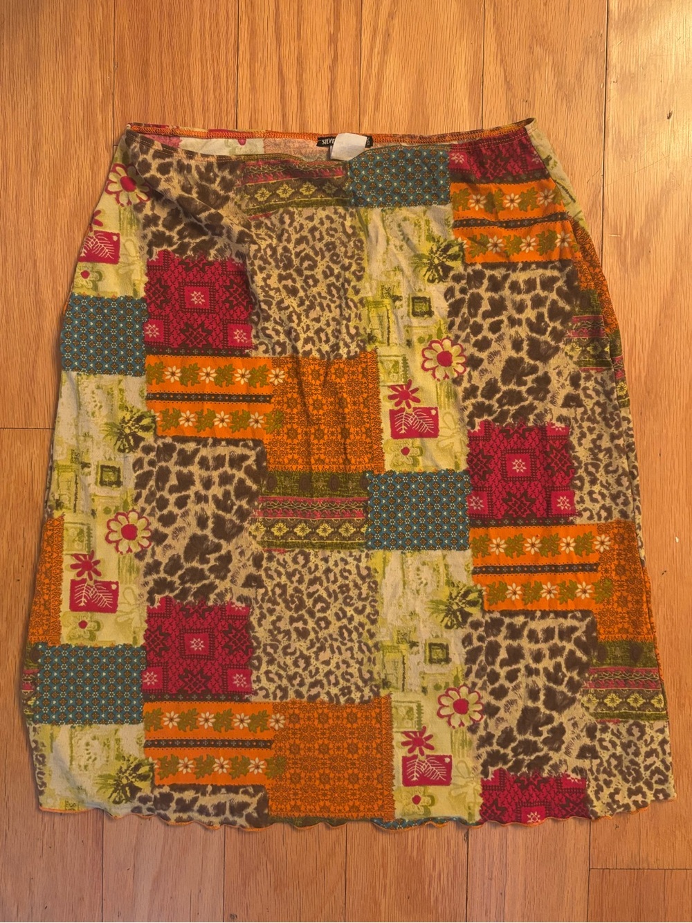 patchwork midi skirt